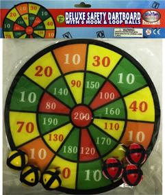 img 2 attached to 🎯 Matty's Toy Stop Deluxe 12" Fabric Safety Dart Board Set with 6 Hook & Loop Balls - Includes 3 Red & 3 Yellow Balls