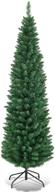 🎄 goplus 5ft pencil christmas tree | artificial slim skinny tree with 220 branch tips | sturdy metal stand | unlit xmas tree for home, office, shops, and hotels logo