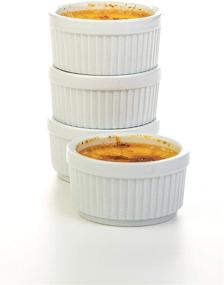 img 3 attached to 🍮 Progressive Prepworks Porcelain Stacking Ramekins - Set of 6 for Baking, Crème Brulee, Souffle, Flan Pan, Sauce, Custard, Pudding Cups, Dipping Bowls