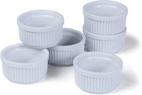 img 1 attached to 🍮 Progressive Prepworks Porcelain Stacking Ramekins - Set of 6 for Baking, Crème Brulee, Souffle, Flan Pan, Sauce, Custard, Pudding Cups, Dipping Bowls