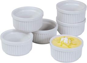 img 2 attached to 🍮 Progressive Prepworks Porcelain Stacking Ramekins - Set of 6 for Baking, Crème Brulee, Souffle, Flan Pan, Sauce, Custard, Pudding Cups, Dipping Bowls