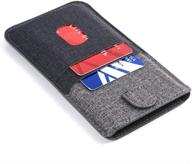 dockem luxe wallet sleeve 2.0 for iphone 12/12 pro/11/xr: slim card case with 4 slots in black/grey logo