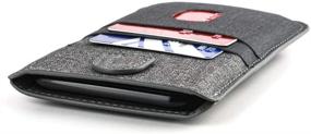 img 3 attached to Dockem Luxe Wallet Sleeve 2.0 for iPhone 12/12 Pro/11/XR: Slim Card Case with 4 Slots in Black/Grey