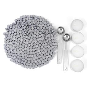 img 4 attached to Yoption Silver Sealing Wax Beads Kit - 300 Pieces Octagon Seal Beads with Melting Spoon and Candles for Seal Stamp (Silver)