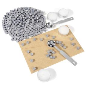 img 1 attached to Yoption Silver Sealing Wax Beads Kit - 300 Pieces Octagon Seal Beads with Melting Spoon and Candles for Seal Stamp (Silver)