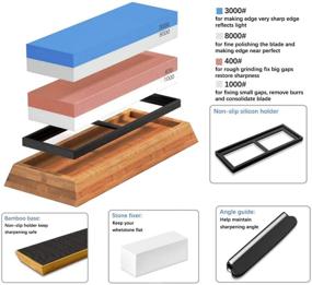 img 3 attached to 🔪 Knife Sharpening Stone Set for Effective Blade Sharpening, Flattening, and Finishing of Blades - Premium Abrasive & High-Quality Products