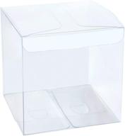 🍬 mose cafolo 50pcs - 3x3x3 inches - clear plastic candy gift boxes - anti scratch transparent cube box - holiday wedding party favors - thick pvc packaging logo