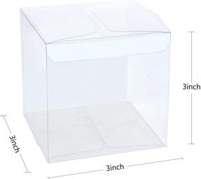 img 2 attached to 🍬 Mose Cafolo 50pcs - 3x3x3 inches - Clear Plastic Candy Gift Boxes - Anti Scratch Transparent Cube Box - Holiday Wedding Party Favors - Thick PVC Packaging
