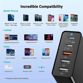 img 2 attached to 🔌 Quntis 65W 5-Port USB C Charger: Power up MacBook Pro/Air, iPhone 12 Pro Max, iPad Pro, Switch, and More with PD 3.0 Type C Wall Charger