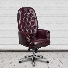 img 4 attached to 💺 Flash Furniture High Back Burgundy LeatherSoft Executive Office Chair: Tufted & Ergonomic with Swivel & Arms