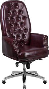 img 3 attached to 💺 Flash Furniture High Back Burgundy LeatherSoft Executive Office Chair: Tufted & Ergonomic with Swivel & Arms