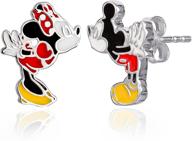 disney mickey sterling mismatched earrings logo