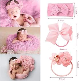 img 1 attached to 📸 Spokki 5-Piece Newborn Photography Props Set: Long Ripple Wrap and Swaddle Blankets with Headbands for Infants (Pink, 0-12 Months)