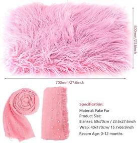 img 3 attached to 📸 Spokki 5-Piece Newborn Photography Props Set: Long Ripple Wrap and Swaddle Blankets with Headbands for Infants (Pink, 0-12 Months)