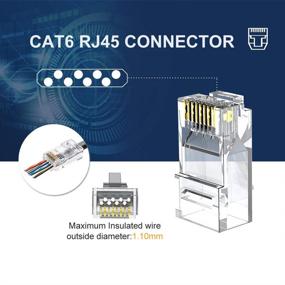 img 2 attached to Улучшите стабильность соединения с разъемами CableCreation RJ45 Pass Through - 50-пак Cat6/Cat5e с покрытием из золота для надежного UTP-кабеля Ethernet.