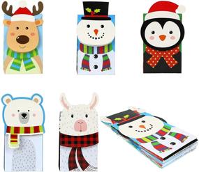 img 3 attached to 🎁 Iconikal Christmas Die-Cut Flip Over Treat & Gift Bags - 20-Count Festive Packaging for Holiday Delights