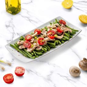 img 3 attached to 🍽️ Ceramic Serving Rectangular Platters by KooK: Stylish and Practical Dining Solutions