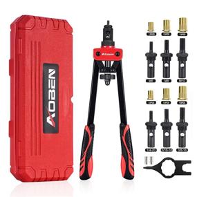 img 4 attached to AOBEN 14-Inch Rivet Nut Tool Set - Enhanced Efficiency, Compact Design with 6 Interchangeable Mandrels, 90pcs Rivnuts, and 2 Mandrel Lock Pins