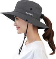 👒 muryobao women's ponytail sun hat with uv protection and foldable mesh wide brim for beach and fishing логотип