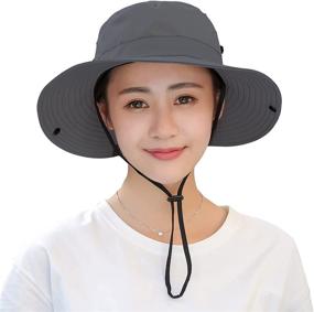 img 3 attached to 👒 Muryobao Women's Ponytail Sun Hat with UV Protection and Foldable Mesh Wide Brim for Beach and Fishing