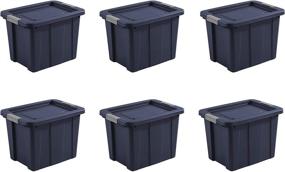 img 3 attached to 📦 Set of 6 Sterilite 18 Gallon Tuff1 Totes with Latching Titanium Lids and Bases in Dark Indigo