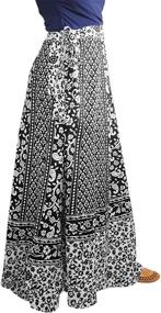 img 2 attached to 👗 Comfy and Versatile Free-Size Cotton Long Skirt for Women: Wrap Around Style