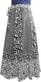 img 3 attached to 👗 Comfy and Versatile Free-Size Cotton Long Skirt for Women: Wrap Around Style