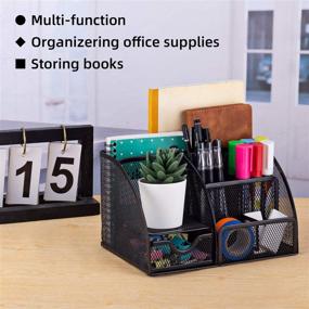 img 3 attached to 🗄️ Organize Your Office with MDHAND Desk Organizer and Accessories: Mesh Design, 6 Compartments + Drawer