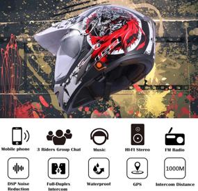 img 2 attached to 🎧 Yideng Bluetooth Motorcycle Helmet Headset Intercom BT-S2 - Wireless Interphone Walkie-Talkie with FM Radio, GPS Support, Voice Command, Music, and Hands-Free - 1000m Range - Single Rider