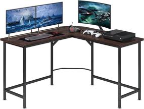 img 3 attached to 🖥️ Lauraland L Shaped Desk 55 Inch: The Perfect L-Shaped Computer Desk for Home Office, Study, and Gaming - Espresso Finish