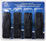 regatta marine essentials: premium double-braided nylon dock line (black, 15 ft x 3/8 inch, eyelet: 12 inch) logo