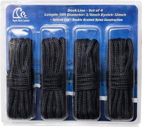 img 4 attached to Regatta Marine Essentials: Premium Double-Braided Nylon Dock Line (Black, 15 ft x 3/8 inch, Eyelet: 12 inch)