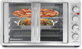 img 4 attached to 🍕 Elite Gourmet ETO4510BM: Универсальная двухстворчатая столешничная конвекционная духовка-тостер с 4-мя регуляторами, выпекание, жарка, тосты, ростбиф, поддержание тепла и вместимостью для пиццы 14 дюймов, включает 2 решетки.