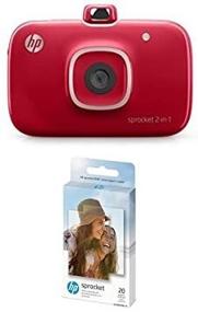 img 4 attached to 📸 HP Sprocket 2 в 1 Портативный фотопринтер и мгновенная камера - Красный с 20 листами самоклеящейся фотобумаги ZINK в комплекте