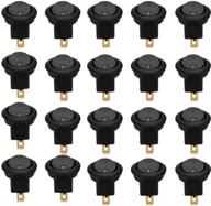 🚦 pack of 20 esupport 12v 16a car auto boat yellow led light lamp toggle switch 19mm round dot push button rocker on off spst 3 pin control logo