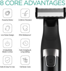 img 3 attached to 🪒 VOYOR TX100 - Waterproof Electric Razor Rechargeable Shaver Cordless Hair Clippers Kit for Men's Beard Trimming
