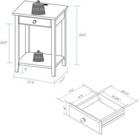 img 1 attached to Casual Home 647 24 Nightstand Ports Warm Furniture and Bedroom Furniture