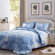 🛏️ nexhome twin size quilted down alternative comforter set – solid microfiber reversible bedding with 1 pillow sham – thin & cozy (blue) logo