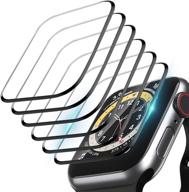 🔒 премиум 6 пакетов 44 мм 3d изогнутый полноэкранный защитный экран для apple watch series 6/se/5/4 - hd ультра чистый, без пузырьков, водонепроницаемый, антибликовый пленка логотип