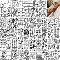 🦋 egmbgm 52 листа мелкие временные татуировки: tribal animals, butterfly, anchor и compass tattoo stickers для детей, мальчиков, девочек, мужчин и женщин - 3d cute flower fake face tatoo kits sets для шеи, руки и рук. логотип