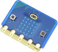 enhanced elecfreaks microbit v2 protective case in simple frosted blue - easy installation for bbc micro:bit board logo