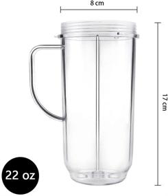 img 1 attached to 🥤 QT Tall 22oz Replacement Cup Mug with Handle - Compatible with 250w Magic Bullet On-The-Go Mug