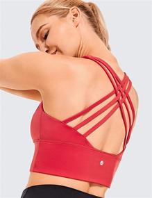 img 2 attached to 🏋️ CRZ YOGA Longline Strappy Sports Bras: Comfortable Wirefree Padded Yoga Tops for Women