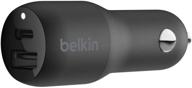 🔌 belkin usb c автомобильное зарядное устройство: 32w 2 порта с 20w usb-c power delivery - iphone 13, 12, 11, pro max, mini, ipad, airpods, galaxy s21, s20, note 20, tab и другие логотип