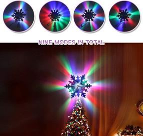img 3 attached to 🎄 Silver Lighted Snowflake Christmas Tree Topper with Adjustable 10 Colorful Lighting Modes - Rotating Rainbow Projector Lights for Wall, Home Decor, and Festive Ornaments