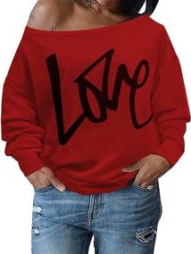 img 2 attached to 👚 Womens Plus Size Tops: Oversized Fall Off Shoulder Sweatshirts, Sweaters, and Shirts - Long Sleeve T-shirts