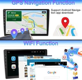 img 1 attached to 🚗 10.1-дюймовое Андроид-магнитола автомобиля с двойным дином, GPS-навигацией, 2 ГБ ОЗУ, 16 ГБ ПЗУ, 2.5D сенсорным экраном, Bluetooth, FM-радио, зеркальной связью для Android/iOS, WiFi, USB, SWC, в комплекте задняя камера.