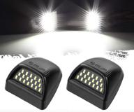 🔦 partsam full led license plate lights: replacement for escalade, silverado, suburban, tahoe, sierra, and yukon – 2pcs, 6000k white logo