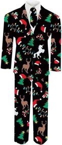 img 4 attached to 🎄 Funnycokid Boys Christmas Suits: 3-Piece Formal Dresswear Set for Prom, Party, Wedding – Festive Attire!