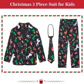 img 3 attached to 🎄 Funnycokid Boys Christmas Suits: 3-Piece Formal Dresswear Set for Prom, Party, Wedding – Festive Attire!